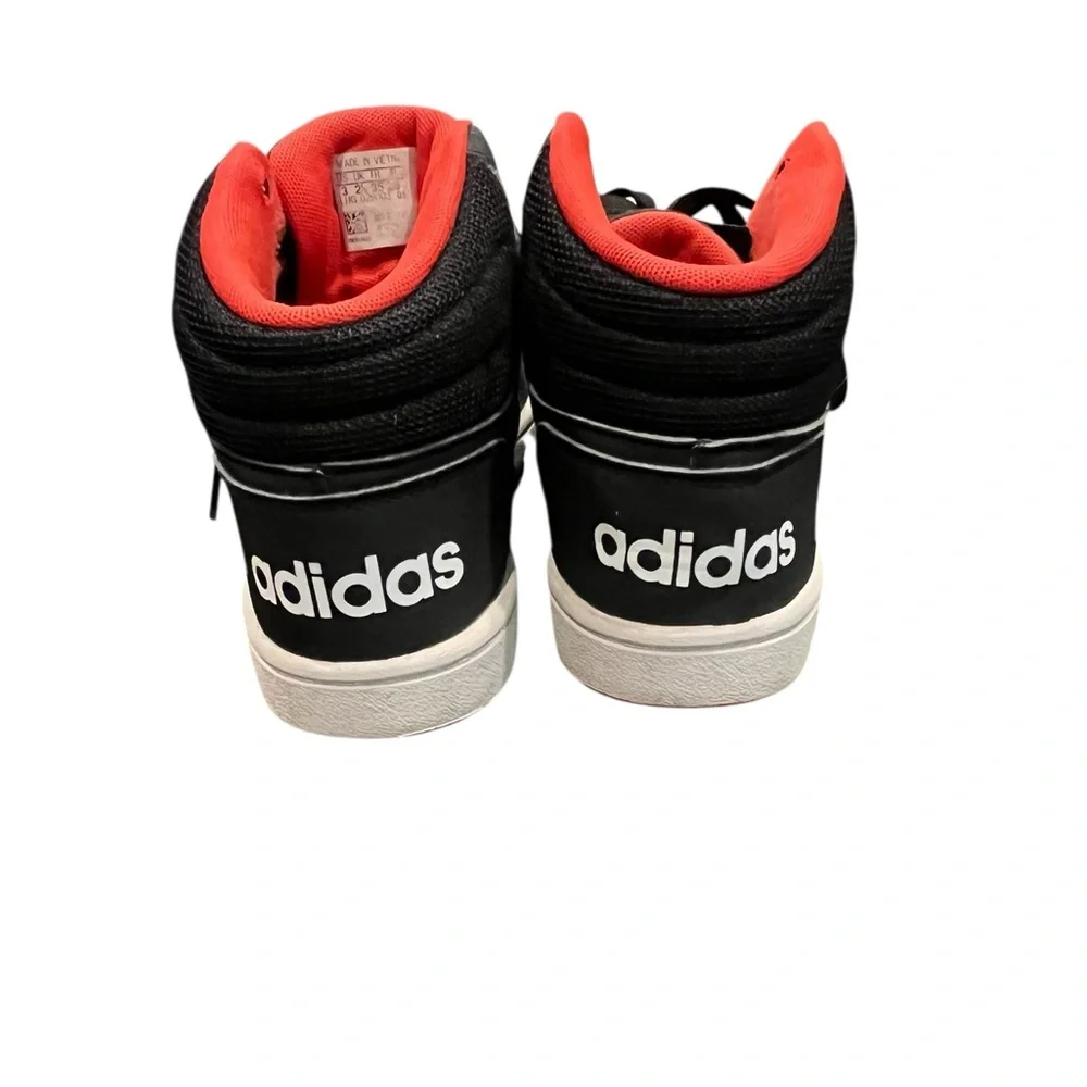 Adidas Hoops 2.0 Mid Sneakers Black White‎ Red | Youth Size 3